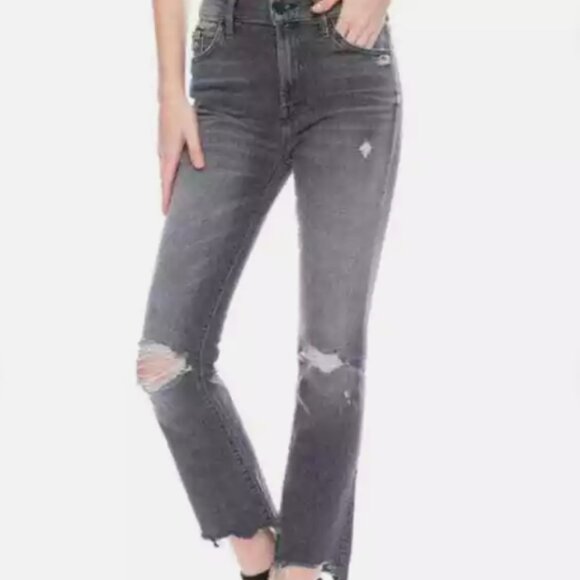mother denim the insider crop step chew, pedal to the metal destroyed, Size 27 - Picture 2 of 16
